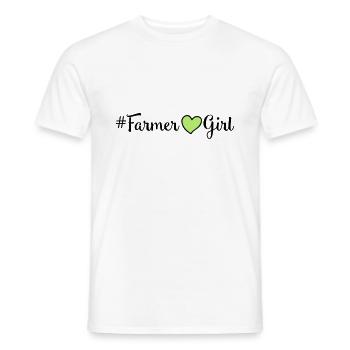 farmer heart girl saying peasant woman - Men's T-Shirt - white - Front - AI Model Male 178 dark (178cm)