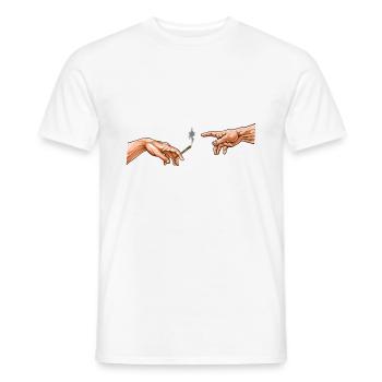 Michelangelo Pass the joint Comic 420 Weed - Men's T-Shirt - white - Front - AI Model Male 178 dark (178cm)