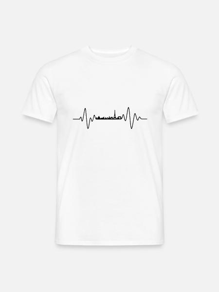 Paris Herzschlag Skyline Paris - Männer T-Shirt - Weiß