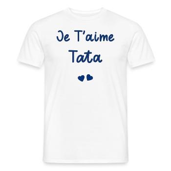 je t'aime tata - T-shirt homme - blanc - Devant - AI Model Male 178 dark (178cm)