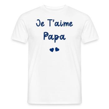 je t'aime papa - T-shirt homme - blanc - Devant - AI Model Male 178 dark (178cm)