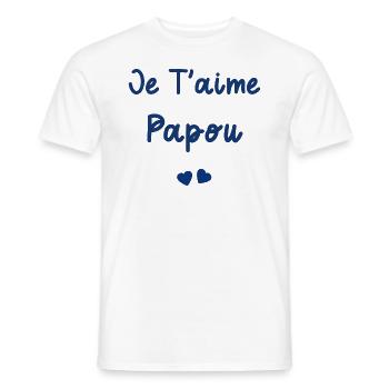 Je t'aime papou - T-shirt homme - blanc - Devant - AI Model Male 178 dark (178cm)