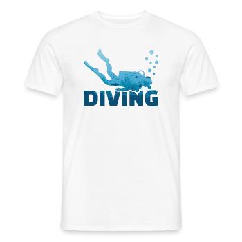 diving t-shirt plongeur plongée sous-marine - T-shirt homme - blanc - Devant - AI Model Male 178 dark (178cm)