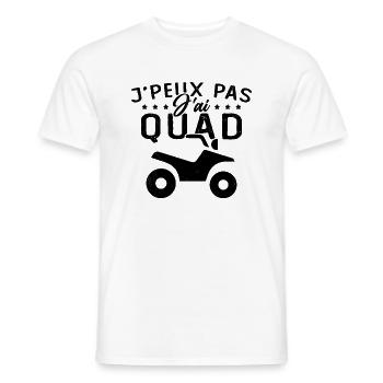 Je Peux Pas J'ai Quad Humour Cadeau Drôle - T-shirt homme - blanc - Devant - AI Model Male 178 dark (178cm)