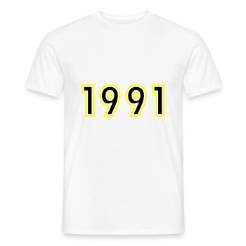 1991 Year Birthday - Men's T-Shirt - white - Front - AI Model Male 178 dark (178cm)