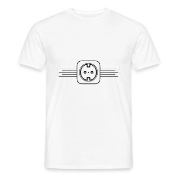 Alimentation de l’icône de la prise - T-shirt homme - blanc - Devant - AI Model Male 178 dark (178cm)