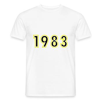 1983 Year Birthday - Men's T-Shirt - white - Front - AI Model Male 178 dark (178cm)