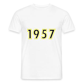1957 Année Anniversaire - T-shirt homme - blanc - Devant - AI Model Male 178 dark (178cm)