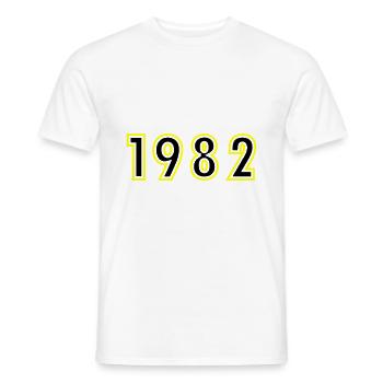1982 Year Birthday - Men's T-Shirt - white - Front - AI Model Male 178 dark (178cm)