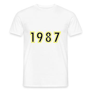 1987 Année Anniversaire - T-shirt homme - blanc - Devant - AI Model Male 178 dark (178cm)