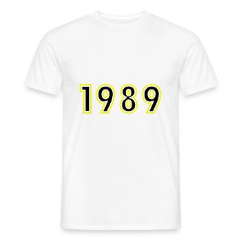 1989 Année Anniversaire - T-shirt homme - blanc - Devant - AI Model Male 178 dark (178cm)