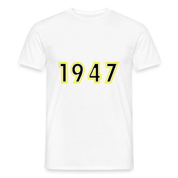 1947 Année Anniversaire - T-shirt homme - blanc - Devant - AI Model Male 178 dark (178cm)