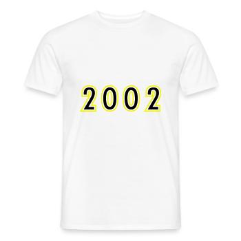 2002 Année Anniversaire - T-shirt homme - blanc - Devant - AI Model Male 178 dark (178cm)