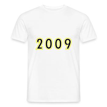 2009 Année Anniversaire - T-shirt homme - blanc - Devant - AI Model Male 178 dark (178cm)