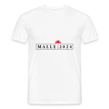 Malle 2024 Mallorca Palme - Männer T-Shirt - Weiß - Vorne - AI Model Male 178 dark (178cm)