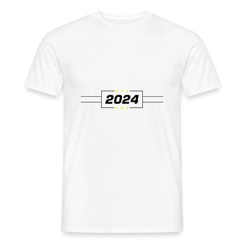 Année 2024 - T-shirt homme - blanc - Devant - AI Model Male 178 dark (178cm)