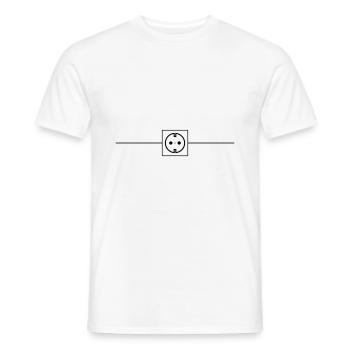 Icône d’alimentation de la prise Électricien - T-shirt homme - blanc - Devant - AI Model Male 178 dark (178cm)