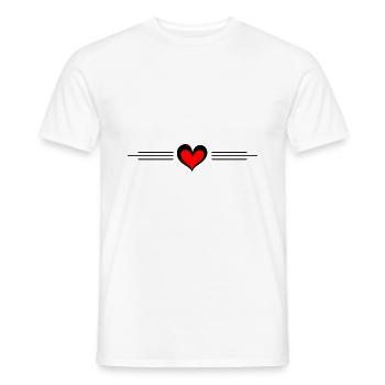 Icône de ligne de cœur - T-shirt homme - blanc - Devant - AI Model Male 178 dark (178cm)