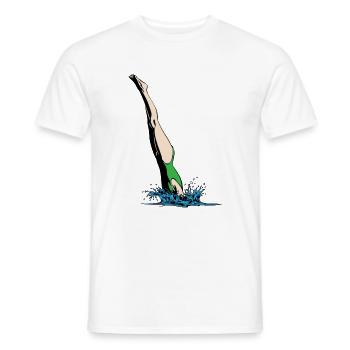 Femme plongeante - T-shirt homme - blanc - Devant - AI Model Male 178 dark (178cm)