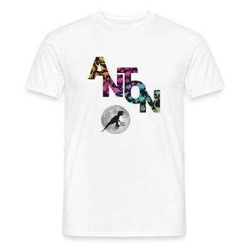 ANTON - Schöner Jungen Name mit Dinosaurier - Männer T-Shirt - Weiß - Vorne - AI Model Male 178 dark (178cm)