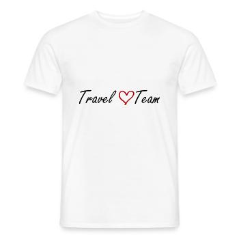 Travel Team Herz - Männer T-Shirt - Weiß - Vorne - AI Model Male 178 dark (178cm)