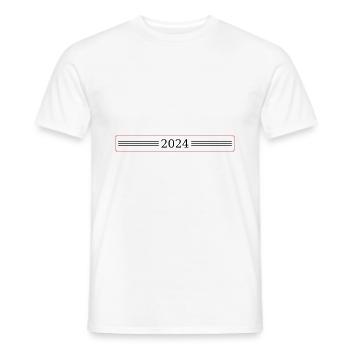 Année 2024 - T-shirt homme - blanc - Devant - AI Model Male 178 dark (178cm)
