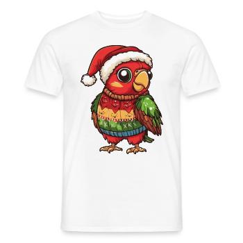 Papagai Weihnachten Comic - Männer T-Shirt - Weiß - Vorne - AI Model Male 178 dark (178cm)