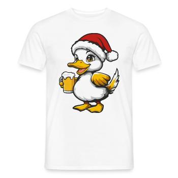 Bière de canard Noël Noël - T-shirt homme - blanc - Devant - AI Model Male 178 dark (178cm)
