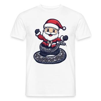 Schlange Kobra Weihnachtsmann - Männer T-Shirt - Weiß - Vorne - AI Model Male 178 dark (178cm)