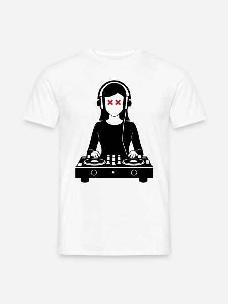 DJ Turntables Party Woman - Men's T-Shirt - white