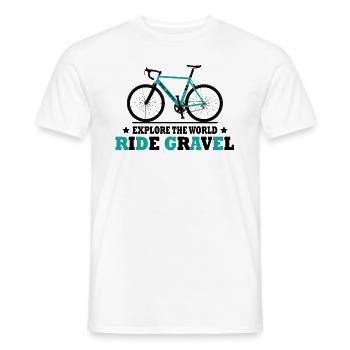 Ride Gravel - Cyclocross Road Bike Cyclist Cadeaux - T-shirt homme - blanc - Devant - AI Model Male 178 dark (178cm)