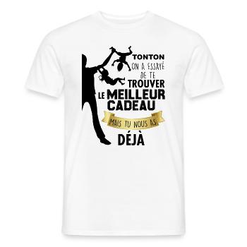 Tonton Meilleur cadeau Humour Homme Tonton - T-shirt homme - blanc - Devant - AI Model Male 178 dark (178cm)