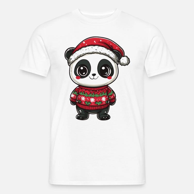 Panda Christmas Comic - Men's T-Shirt - white