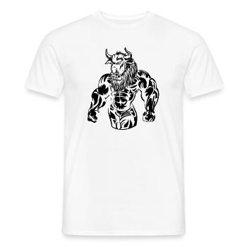 Bull beast fitness gym bodybuilding - Men's T-Shirt - white - Front - AI Model Male 178 dark (178cm)