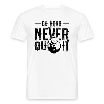 löwe niemals aufgeben spruch motivation - Männer T-Shirt - Weiß - Vorne - AI Model Male 178 dark (178cm)
