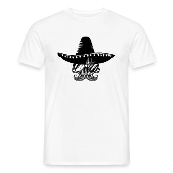 chapeau sombrero squelette mexique - T-shirt homme - blanc - Devant - AI Model Male 178 dark (178cm)