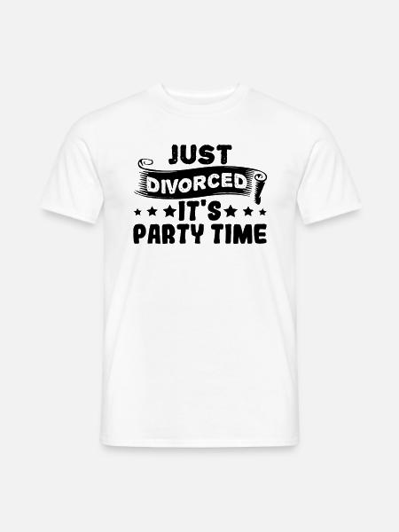 Glücklich geschieden Party Spruch Scheidung - Männer T-Shirt - Weiß
