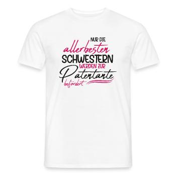 Beste Schwestern werden zur Patentante befördert - Männer T-Shirt - Weiß - Vorne - AI Model Male 178 dark (178cm)