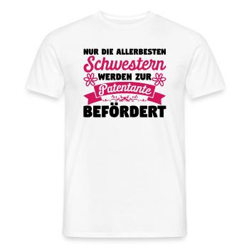Beste Schwestern werden zur Patentante befördert - Männer T-Shirt - Weiß - Vorne - AI Model Male 178 dark (178cm)