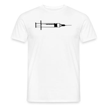 Syringe injection needle 1c. - Men's T-Shirt - white - Front - AI Model Male 178 dark (178cm)