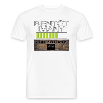 bientôt imany veuillez patientez - T-shirt homme - blanc - Devant - AI Model Male 178 dark (178cm)