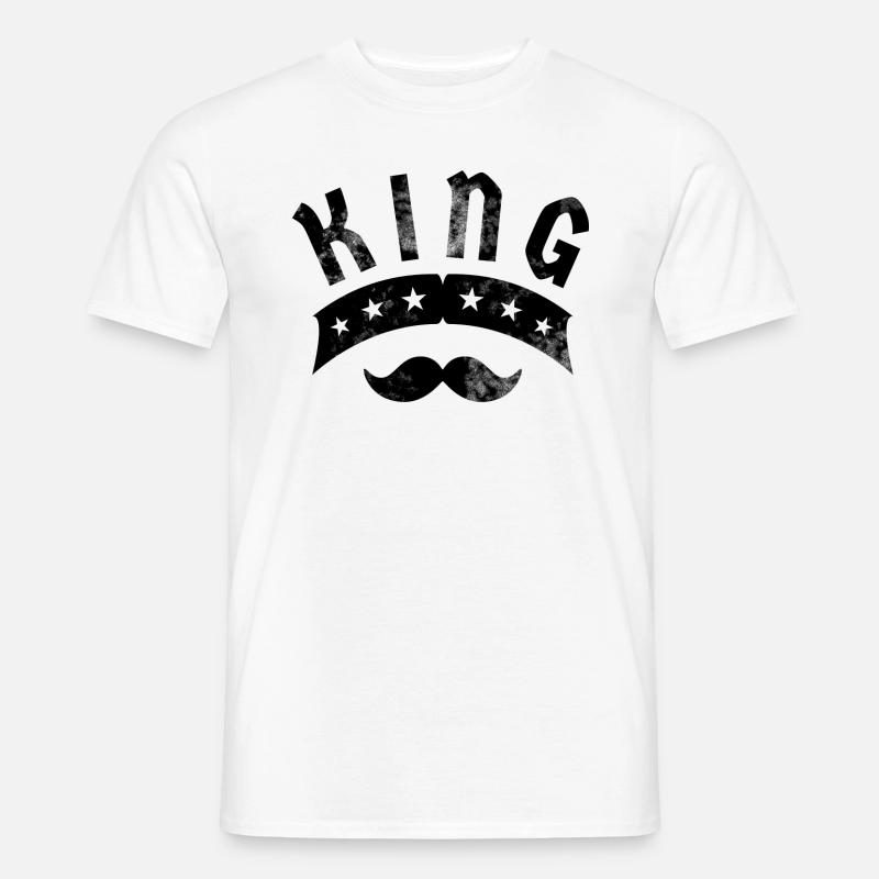 König mit Schnurrbart - Männer T-Shirt - Weiß