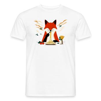 Pasta Fox - Men's T-Shirt - white - Front - AI Model Male 178 dark (178cm)