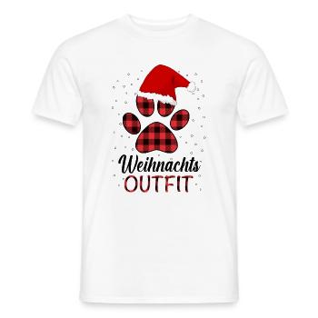Hund mit Weihnachtsmütze Hundebesitzer Weihnachten - Männer T-Shirt - Weiß - Vorne - AI Model Male 178 dark (178cm)