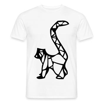 Origami Lemur Monkey - Men's T-Shirt - white - Front - AI Model Male 178 dark (178cm)