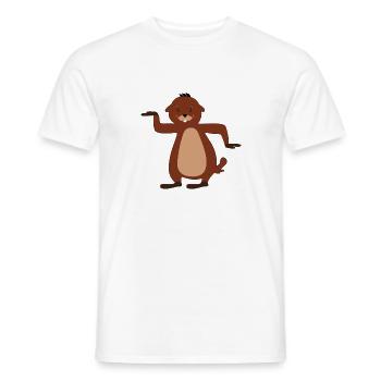 Marmot funny jumbled marmot - Men's T-Shirt - white - Front - AI Model Male 178 dark (178cm)
