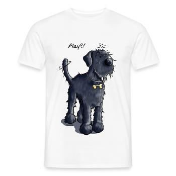 Giant Schnauzer Play - Dog - Dogs - Gift - Men's T-Shirt - white - Front - AI Model Male 178 dark (178cm)