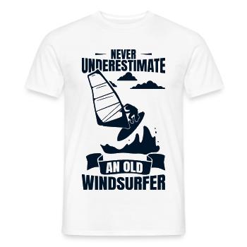 Windsurfing Grandpa - Men's T-Shirt - white - Front - AI Model Male 178 dark (178cm)