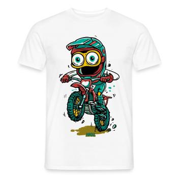 Kaoz Motorrad held Cartoon Motocross - Männer T-Shirt - Weiß - Vorne - AI Model Male 178 dark (178cm)