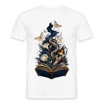 Buch der Sternennächte und Blumen - Männer T-Shirt - Weiß - Vorne - AI Model Male 178 dark (178cm)